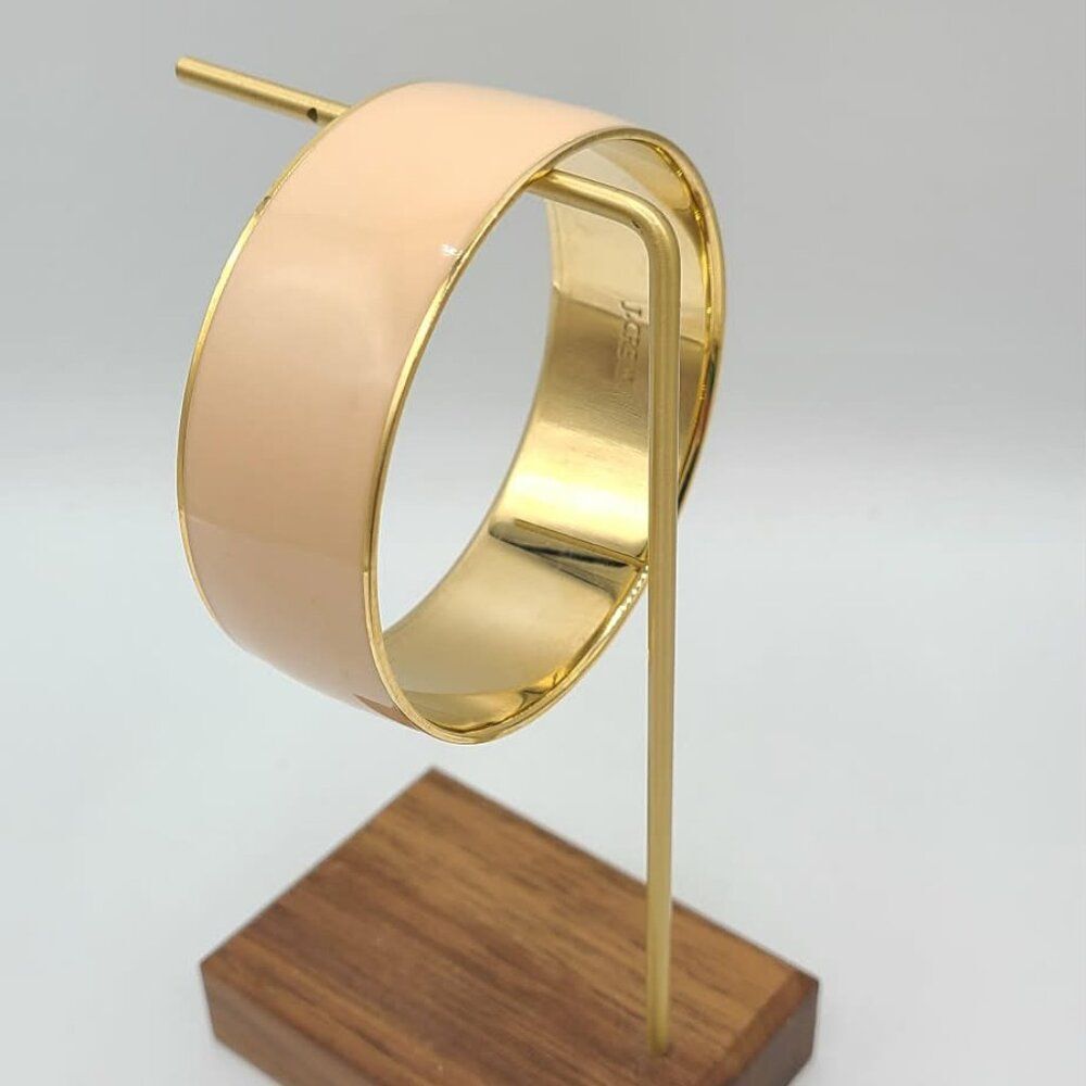 J Crew Beige Enamel Gold Tone Bangle NWOT!
